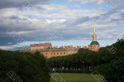  Spire in clouds