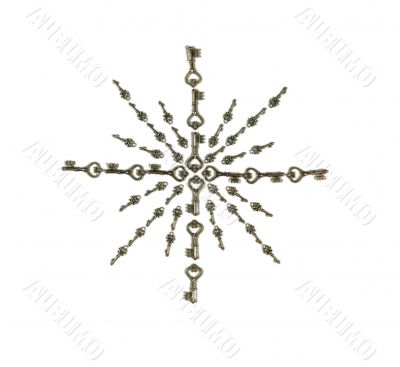 Silver antique keys starburst
