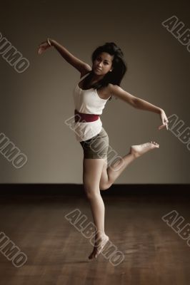 Portrait of an Indonesian girl dancing