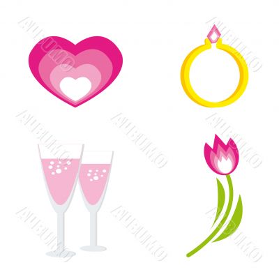 Set of icons for st. Valentine day