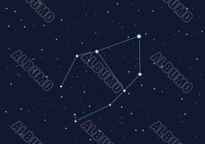 illustration of constellation `Canvas` in open space