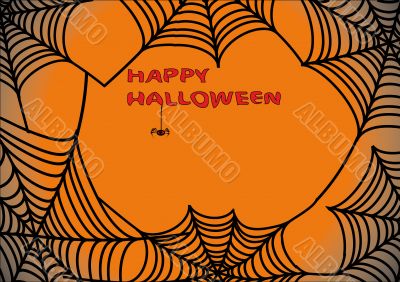 Halloween background with spider`s web 3