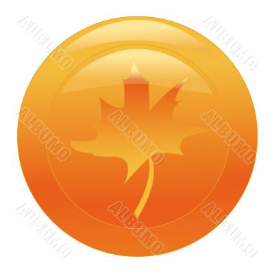orange web button with maple leaf