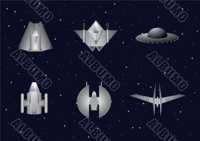 Vector set of space crafts