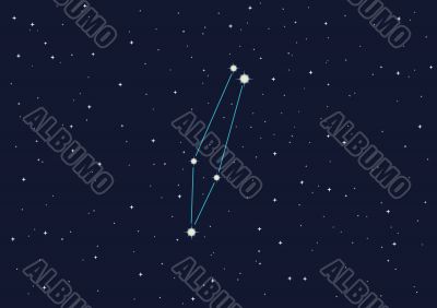 illustration of constellation `Chameleon` in open space