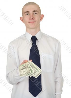 Man with money in a hand