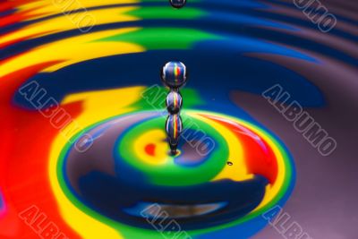 multicolored water droplet