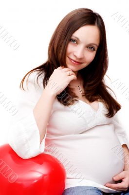 Pregnant woman in white Pregnant woman in white