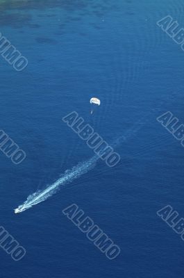 Aerial view of a parasail