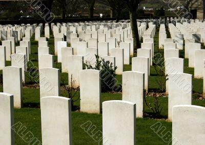 Graves at a war cemetery