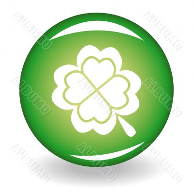 Glossy button with quatrefoil