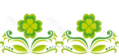 Seamless ornament with green quatrefoils