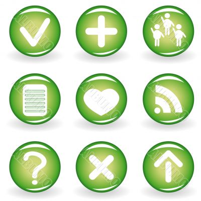 Set of green web icons for your design 2