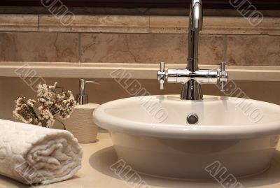 Beautiful sink in a bathroom