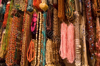 collection of many colorfull necklaces