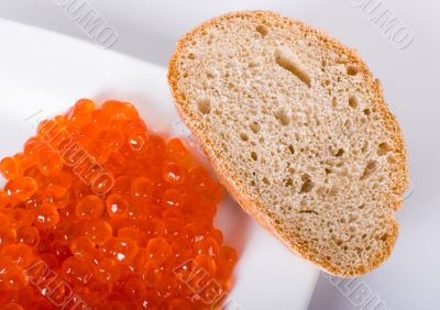 bread and red cavier bread and red cavier