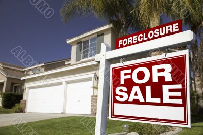 Foreclosure For Sale Real Estate Sign and House