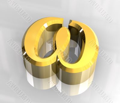 Omega symbol in gold - 3d made