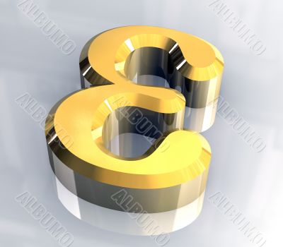 epsilon symbol in gold - 3d made