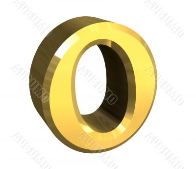 omicron symbol in gold - 3d made