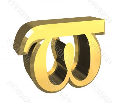 omega symbol in gold - 3d made