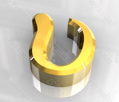 Upsilon symbol in gold - 3d made Upsilon symbol in gold - 3d made