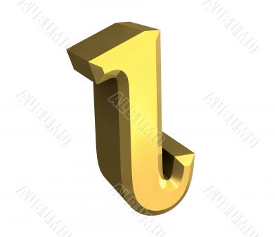 iota symbol in gold - 3d made
