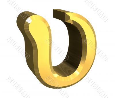upsilon symbol in gold - 3d made