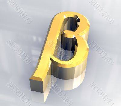 beta symbol in gold - 3d made beta symbol in gold - 3d made
