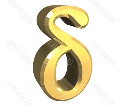 delta symbol in gold - 3d made