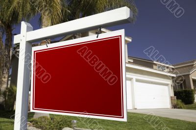 Blank Real Estate Sign and House