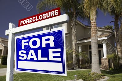 Foreclosure For Sale Real Estate Sign and House