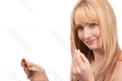 Portrait of beautiful blonde woman