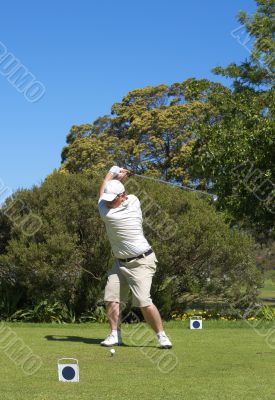 Golfer on the tee box