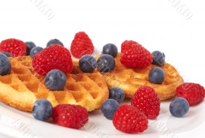 Belgian waffles with berries