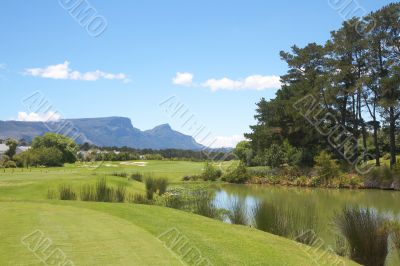 Golf course landscape in the mountains Golf course landscape in the mountains