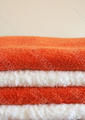 Stack of color towels Stack of color towels