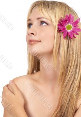 Portrait of beautiful blonde woman