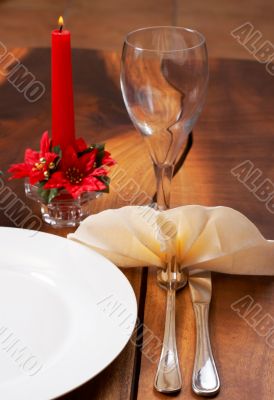 Table setting with a plate and cutlery Table setting with a plate and cutlery
