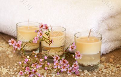 Relaxing spa scene with flowers Relaxing spa scene with flowers