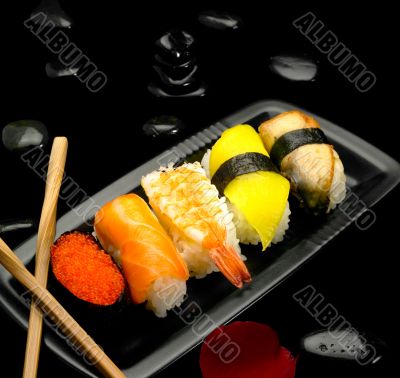 assorted sushi plate