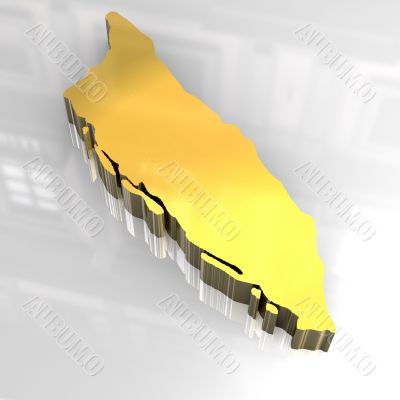 3d golden map of Aruba 3d golden map of Aruba