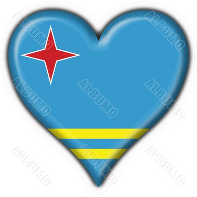 aruba button flag heart shape - 3d made aruba button flag heart shape - 3d made