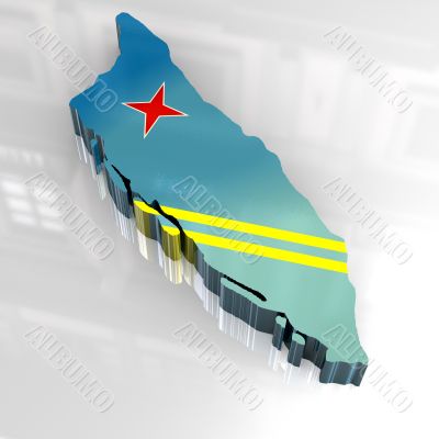 3d flag map of Aruba 3d flag map of Aruba