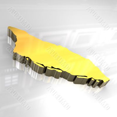 3d golden map of Aruba 3d golden map of Aruba