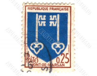 Mont de Marsan City Coat of Arms Postage Stamp