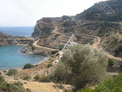 View of terraces and roads near the sea