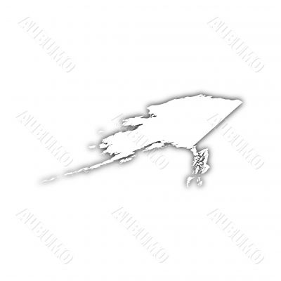 map of alaska with shadow map of alaska with shadow