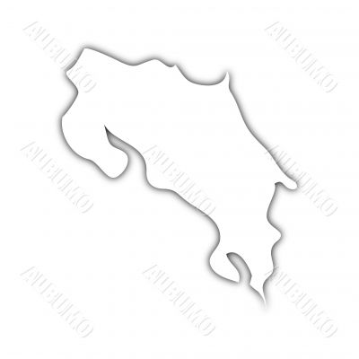 map of costa rica with shadow map of costa rica with shadow
