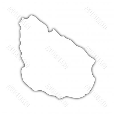 map of uruguay with shadow